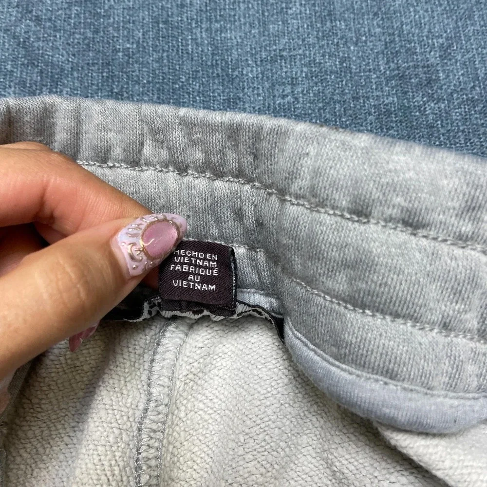 Michael Kors Sweatpants Mens Large Heather Gray Fleece Lined Logo Tapered Leg